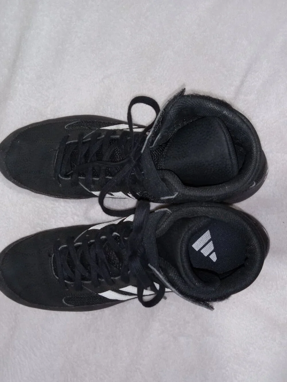 Adidas HVC Wrestling Shoes Men's 9 Black/ Leather Combat Gum Soles